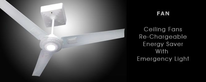 Ceiling Fans, Re-Chargeable,Energy Saver, With Emergency Light